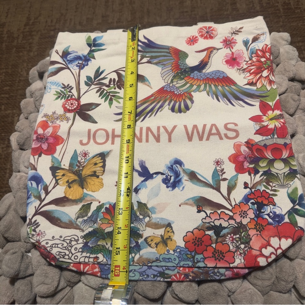 NWOT Johnny Was Colorful Floral & Bird Tote Bag Boho Chic Large 🌸🕊️ - Picture 4 of 5